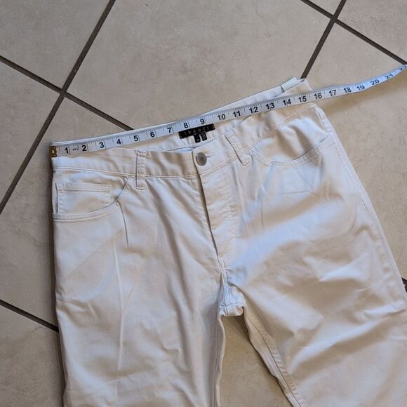 Theory Hayden Editor White Slim Straight Pants Cotton Size 33 - Picture 6 of 12